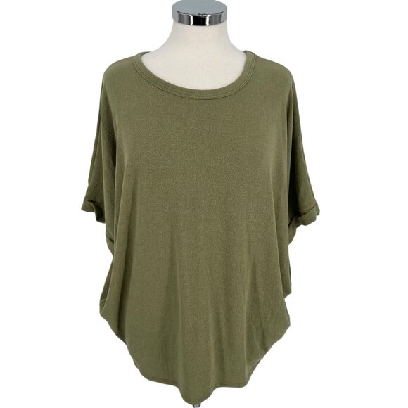 Francescas Blue Rain Olive Green Batwing Sleeve Knit Top Size Large NWT - Picture 1 of 11